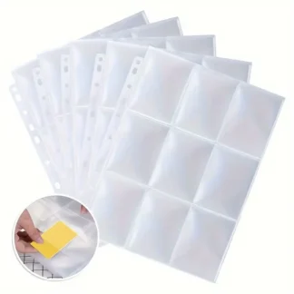 Funda para tarjetas comerciales con 90 bolsillos y bolsillo para recoger tarjetas A4, adecuada para carpetas de 2/3/4 anillas, utilizada para recoger tarjetas