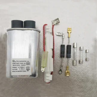 Hojas de mica + condensador de alto voltaje + diodo de alto voltaje + fusible 8 piezas-juego para piezas de reparación de horno microondas estándar Midea/Galanz