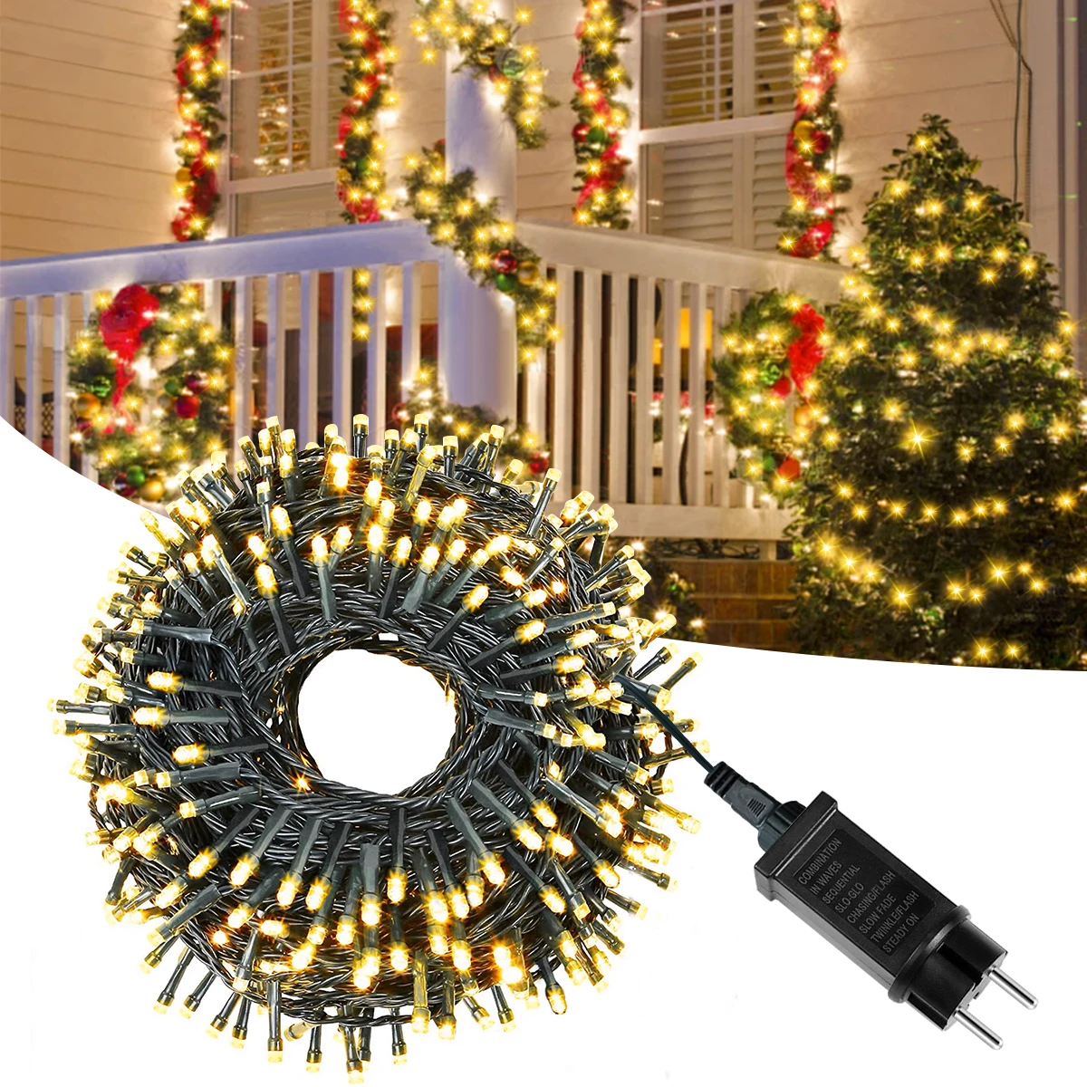 100-1000 luces LED de Navidad guirnalda de luces de hadas 110V 220V a DC24V blanco cálido RGB luces LED de jardín decoración del árbol de Navidad del hogar
