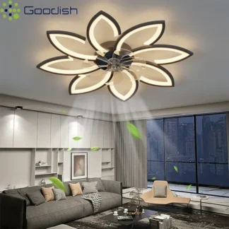 Nuevos ventiladores de techo Led minimalistas modernos, decoración del hogar con luces, viento fuerte con lámpara regulable para dormitorio, sala de estar, comedor