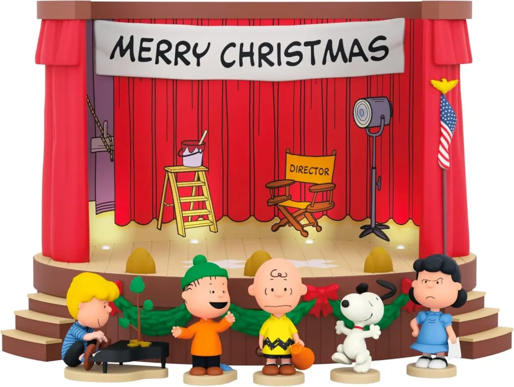 Decoración navideña de 2025 Peanuts Gang con luz y sonido, regalo perfecto para fanáticos
