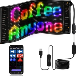 Panel LED de píxeles de matriz DIY, pantalla Led, ojo de camión, letrero de coche, animación, Control por aplicación Bluetooth, pantalla Flexible programable