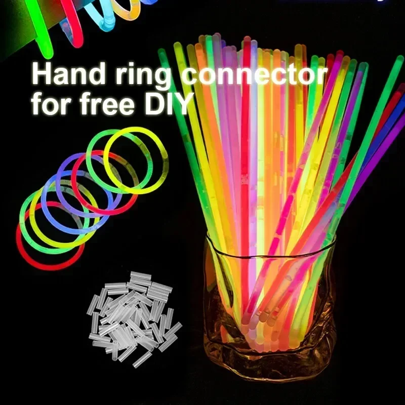Palos luminosos fluorescentes, juguetes, pulseras, collar divertido, fiesta de boda de neón, luces brillantes coloridas, decoración de Navidad/Halloween