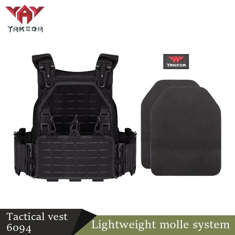 YAKEDA nuevo chaleco de combate 6094 chaleco táctico ligero de liberación rápida con corte láser equipo negro chalecos tácticos de caza