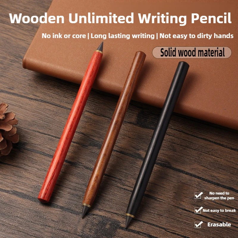 Lápiz eterno de madera sin afilar, irrompible para niños, escritura sin fin, bocetos, escuela de arte, suministros de oficina, papelería