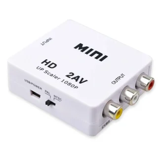 Convertidor adaptador HDMI compatible con AV RCA para proyector de PC HDTV MINI Box RCA AV CVSB LR, convertidor escalador AV compuesto de vídeo