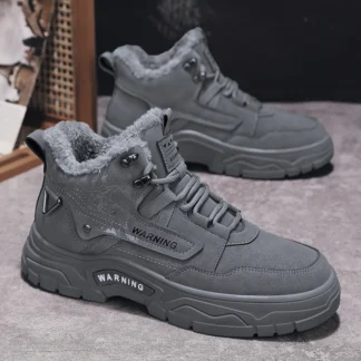 Botas de hombre nuevas botas de algodón cálidas y de terciopelo botas casuales cómodas antideslizantes moda juvenil Joker botas altas al aire libre