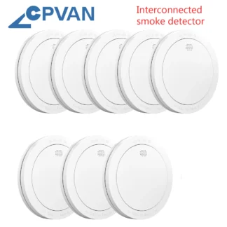 CPVAN-Detector de humo con interconexión, equipo de protección de seguridad para el hogar, alarma de incendio, Sensor de humo inalámbrico con Control remoto, 433MHZ