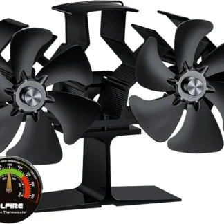 Ventilador de estufa de leña accionado por calor, motor dual termoeléctrico con termómetro