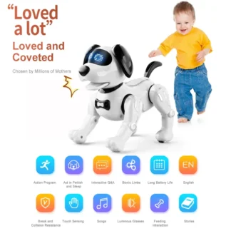 Robot electrónico RC para caminar, perro bailando, Control remoto táctil inteligente, juguete para mascotas para niños y niñas, regalos de cumpleaños