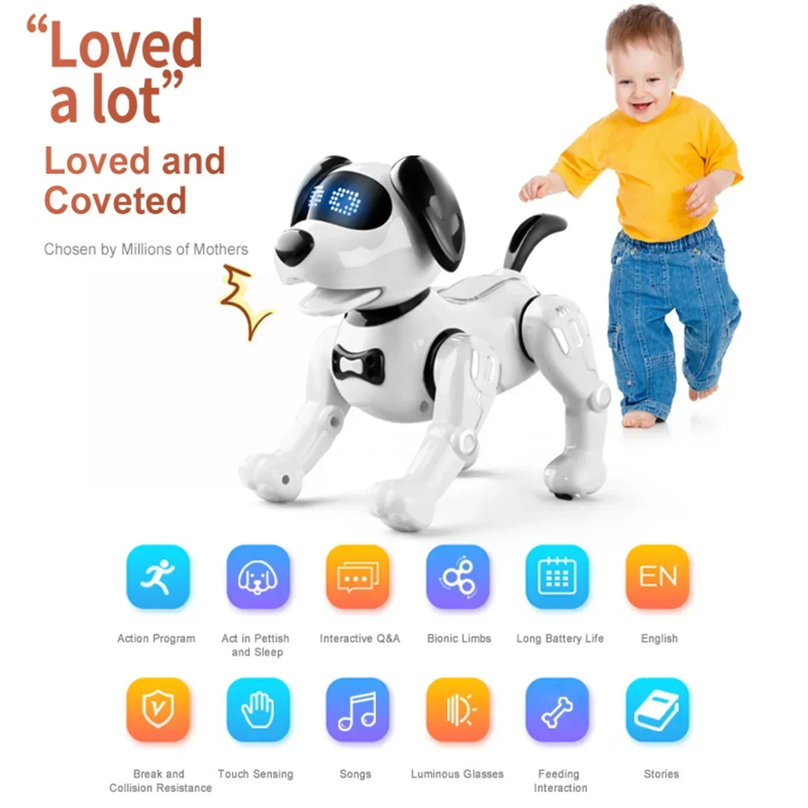 Robot electrónico RC para caminar, perro bailando, Control remoto táctil inteligente, juguete para mascotas para niños y niñas, regalos de cumpleaños