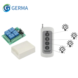 GERMA-interruptor de Control remoto inalámbrico Universal, módulo receptor de relé DC 12V 4CH con transmisor remoto RF de 4 canales, 433 Mhz