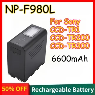 Batería de cámara NP-F980L de 6600mAh para Sony CCD-TR1 CCD-TR200 CCD-TR300 con salida USB pantalla LCD batería recargable