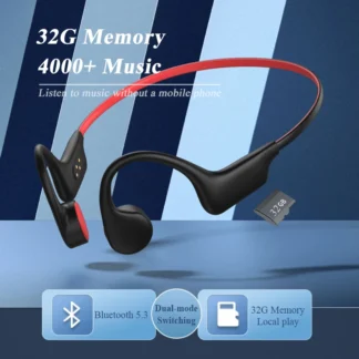 Auriculares inalámbricos con Bluetooth, cascos de conducción ósea, impermeables IPX8, para natación, oreja abierta, 32G de memoria, Deportivos