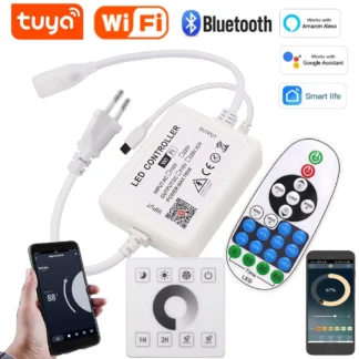 Controlador de atenuación LED con control remoto IR/Tuya WIFI/Bluetooth/Panel táctil RF para PCB de 8MM 110V 220V 288Leds/m 360LEDs/m sin cables tira COB