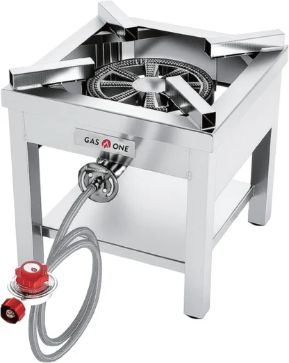 Quemador de propano de acero inoxidable con regulador ajustable para cocinar al aire libre y freír pavo