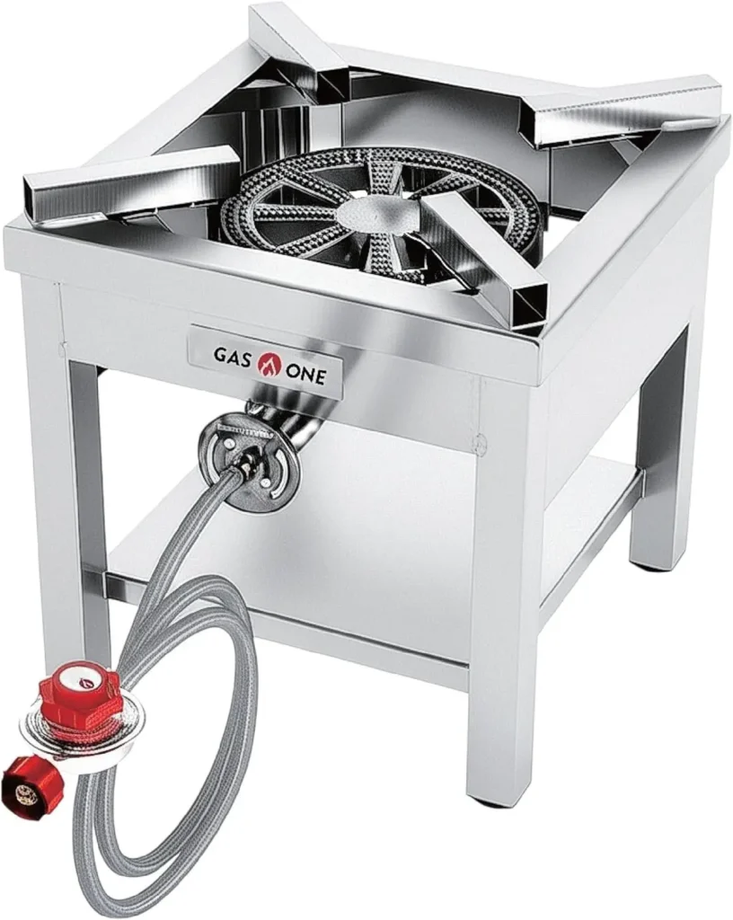 Quemador de propano de acero inoxidable con regulador ajustable para cocinar al aire libre y freír pavo