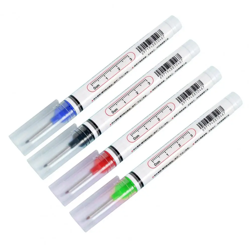Rotulador de agujero profundo de cabeza larga, marcador de punta larga de 20mm, bolígrafo de carpintero colorido resistente al agua para carpintería, 4 Uds.