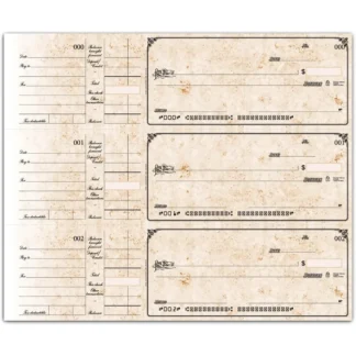ABC Controles de tamaño compacto de 3 en una página con vouchers de lágrima lateral Antiguo 500