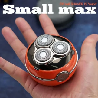 Komingdon Afeitadora eléctrica de cabeza redonda para hombres, afeitadora recargable impermeable portátil, recortadora de barba de viaje, regalo para él