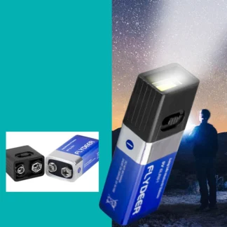 '1PC 100% nueva linterna de batería de 9V de alta calidad 9V Mini luz de llave LED 6F22 batería COB iluminación exterior batería de luz de trabajo