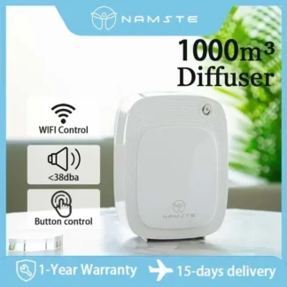 Namste-dispositivo ambientador para el hogar, 1000m3, aceites esenciales aromáticos eléctricos, purificador de aire, difusor de fragancia de Perfume, capacidad WIFI de 200ML