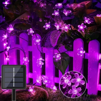 100LED/50LED/20LED guirnaldas de luces alimentadas por energía Solar 8 modos al aire libre flor de cerezo luz Navidad Patio jardín decoración del banquete de boda