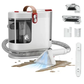 Máquina limpiadora de alfombras, champú para alfombras, limpiador de tapicería de 15Kpa con 3 herramientas, tanque de agua grande de 54oz, cable de alimentación de 16,4 pies, punto