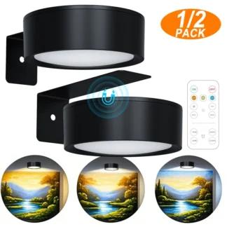 Lámpara LED de escritorio para oficina, Puck magnético, regulable, cambio de Color, alimentado por batería, Control remoto, iluminación de tareas para espacio de trabajo, 1 ud.