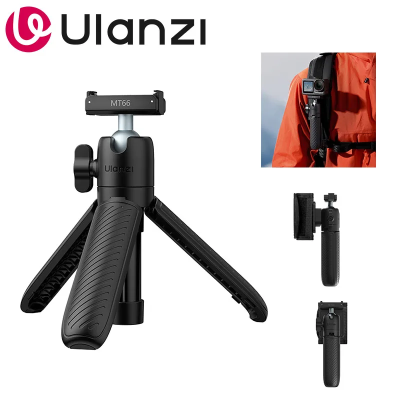 Trípode Ulanzi MT66 ClipMate con conector de acción, palo de Selfie, trípode para DJI Action 5pro/4/3 OSMO 360, cámara de acción, vídeo, Vlog
