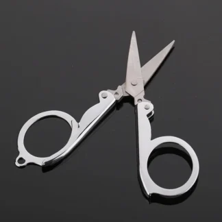 Tijeras plegables, hoja de pulido afilada de colores, diseño ergonómico, tijeras de pesca portátiles de viaje de acero inoxidable, papelería