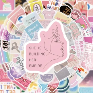 52 pegatinas de tablero de visión, pegatinas y calcomanías vibrantes, múltiples estilos sin duplicación, adecuadas para botellas de agua, portátiles, maletas, patinetas, guitarras, decoraciones para fiestas