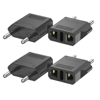Adaptador de viaje europeo, adaptador de carga estándar europeo a estándar americano, corriente segura 6A, esencial para viajes portátiles