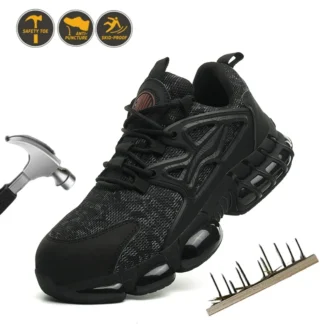 Zapatos de seguridad de talla Eur para hombre, zapatos de trabajo antigolpes y antipinchazos, zapatos protectores de seguridad transpirables y ligeros para exteriores para hombre