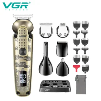 Máquina para cortar cabello VGR, cuerpo metálico, 095 Vgr, 4 en 1, cortapelos de peluquero, cortapelos para hombre, cortapelos inalámbrico 37