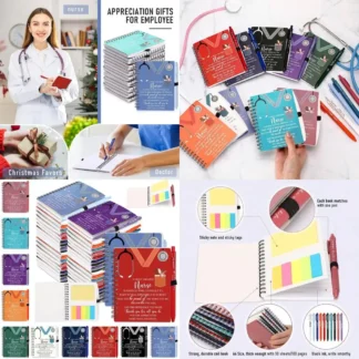 Regalos de agradecimiento de enfermeras: cuaderno inspirador, notas adhesivas, juego de bolígrafos para CNA y equipo de enfermería