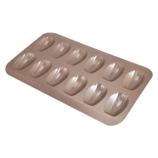 AT59 12 tazas en forma de concha antiadherente Madeleine Pan molde de acero al carbono herramientas de molde para hornear