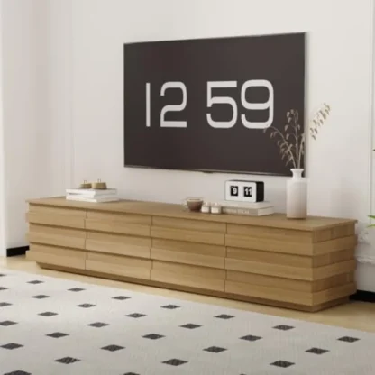 Soporte de TV estriado 78,7, centro de entretenimiento elegante para televisores de hasta 85 pulgadas, consola de TV moderna, mesa de consola multimedia para sala de estar Wo