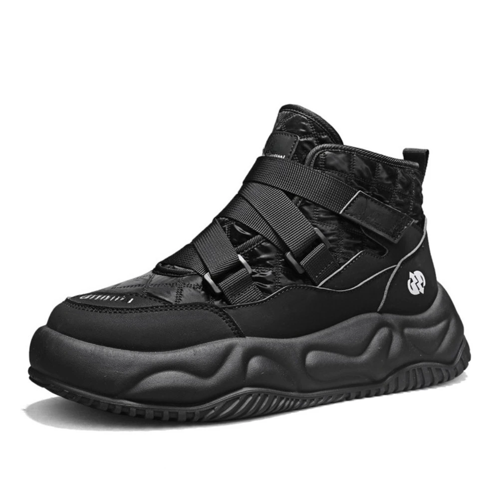 Botas de hombre de piel de invierno de alta calidad, Botas de nieve hasta el tobillo para mantener el calor, Botas de trabajo de goma para hombre, zapatillas de deporte para hombre, Botas de invierno