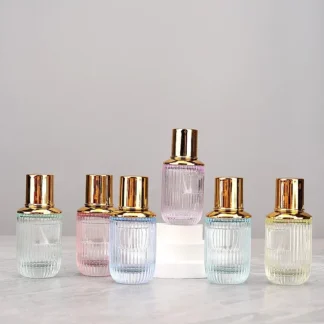 Botella de Perfume de vidrio colorida, tubo atomizador de niebla, botella de Spray hidratante, botellas rellenables de subembotellado de Perfume, 30ml