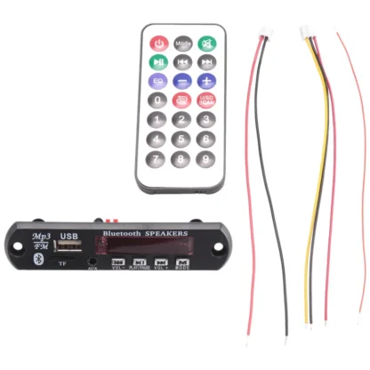 -A12R 2X Bluetooth 5,0 placa decodificadora de MP3 DC 5V 12V módulo de Radio FM para coche compatible con TF USB AUX para teléfono de coche