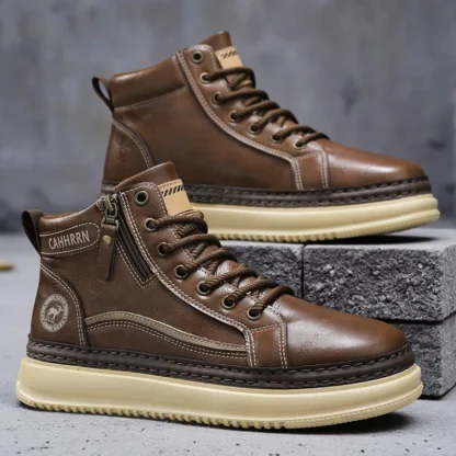 Zapatos deportivos de caña alta para hombre, nueva moda de invierno, Retro, para viajes al aire libre, a juego, con cordones, superficie, cómodos e informales