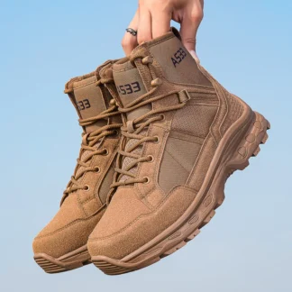 Botas tácticas militares para hombre, botas militares con cremallera lateral para hombre, botines antideslizantes para hombre, zapatos de seguridad para el trabajo, zapatos de senderismo