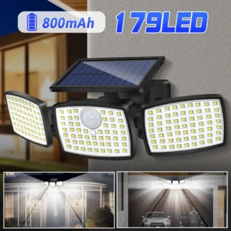 1/2 luces LED de pared solares con sensores de movimiento al aire libre para puertas delanteras patios garajes y caminos IP65 270 ° Iluminación