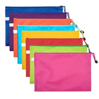 Bolsas para archivos con cremallera A4, bolsa organizadora para carpetas archivadoras de documentos con cremallera de 8 colores, 13x9,4 Ihes