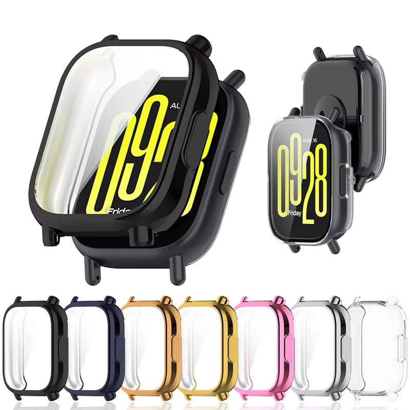 Funda de silicona para Xiaomi Redmi Watch 5, Protector de pantalla activo, carcasa protectora de parachoques para Redmi Watch 5 Lite, funda de accesorios