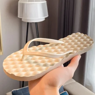 Zapatillas ligeras de suela plana de Color sólido Lingge, chanclas con plataforma antideslizante, ropa de playa, prendas de vestir exteriores de EVA, zapatos para Baño