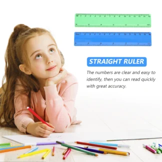 Regla recta de dibujo de 20 piezas, números claros, resistente al desgaste, Ideal para el hogar, oficina, escuela, regalos, Color aleatorio para niños, 0-15cm