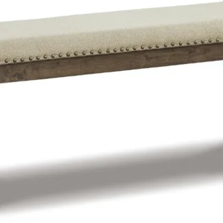 Banco de comedor tapizado rústico en gris y marrón, estilo casual para decoración del hogar