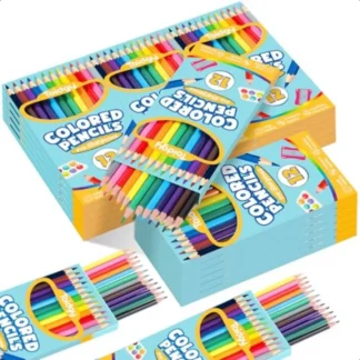 288 lápices de colores a granel, 24 paquetes de lápices de colores para 12 colores, lápiz para colorear preafilado para adultos, pliegues escolares a granel